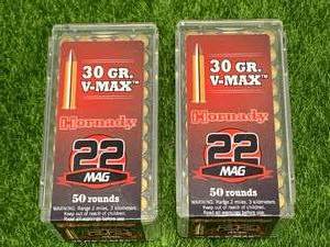 100 Rounds .22 Mag 30gr Ammo Ammunition