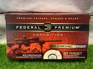 20 Rounds 6.5 Creedmoor 130gr Ammo Ammunition