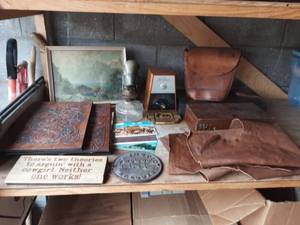 Western Decor Leather Tooled Album, Print, Wood Misc., Seth Thomas Metronome
