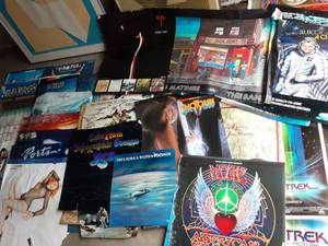 Large Lot Of Band & Movie Posters, Framed Abstract Art, 3-Art Files (Cardboard)