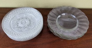 (2) Sets of Vintage Plates Cut Glass & Scalloped