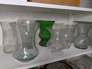 (9) Glass Vases