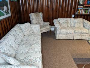 Floral Living Room Set Sofa, Loveseat & Armchair