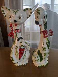 Pair of Vintage 9 Cat and Dog Figurines
