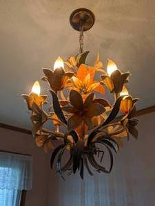 Vintage Floral Six Arm Chandelier