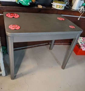 Metal Table with Ladybug Stickers