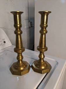 Pair of Tall Brass Candlesticks