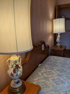 Pair of Urn Shaped Hand Painted Floral Table Lamps