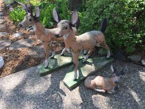 lot 67 image: Vintage Concrete Deer Figures