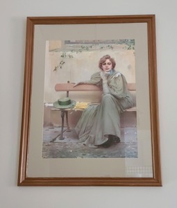 lot 4 image: Large Framed Vintage Style Print