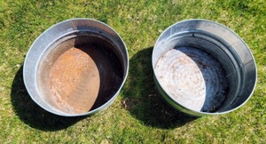 lot 12 image: Galvanized Metal Tubs