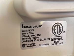 lot 133 image: Honeywell 60 to 85 Degree Electric Heater
