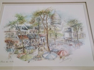 lot 23 image: Framed Scenic Paris Print
