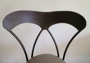 lot 25 image: Custom Upholstered Metal Stool