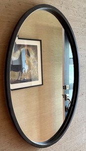 lot 66 image: Oval Metal Framed Decorative Wall Mirror