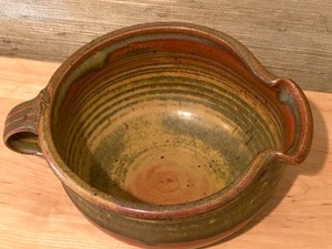 lot 16 image: Handcrafted Pottery Item with Spout by Bob Crystal