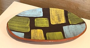 lot 30 image: Colorful Abstract Pottery Platter by Jon Loer