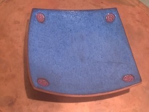 lot 88 image: Small Square Pottery Plate by Jill Lorenz
