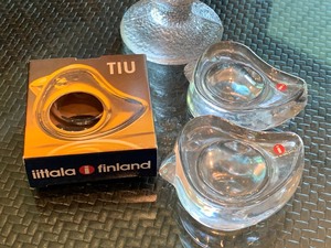 lot 129 image: Iitala Candle Holder and Three Bird Figurine Votive Holders