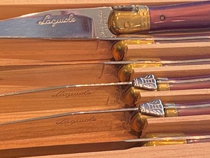 lot 134 image: Six Piece Laguiole Cutlery