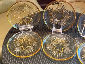 lot 182 image: Six Yellow Glass Luncheon Plates