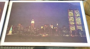 lot 181 image: Four Placemats Photographs of New York with Twin Towers