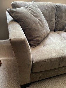 lot 196 image: Tan Micro Suede Sofa