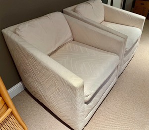 lot 218 image: Stellar Selig Upholstered Armchairs