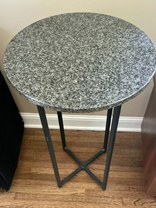 lot 204 image: Metal and Granite Accent Table from Room and Board