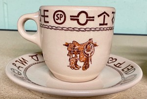 lot 302 image: Westward Ho Western Themed Cups and Saucers
