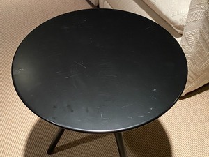 lot 313 image: Small Round Black Accent Table