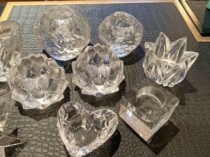 lot 329 image: Nice Variety of Glass and Crystal Candle Holders