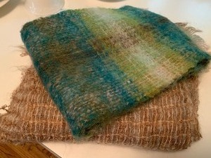 lot 362 image: Two Vintage Scarves and a Pair of Knit Mittens