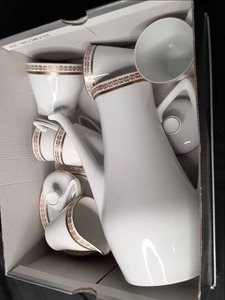 Karlskrona China Teapot, Cups, & Sa...