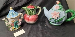 (3) Vintage Teapots See Photos...
