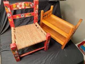 Kids Wicker Chair & Doll Bunk Bed ...