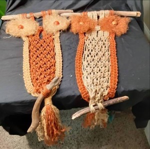 1970s Macrame Owls See Photos...