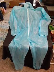 Medical Grade Gown New M Hooded Zip...