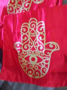 lot 5 image: 3 RedGold Pillow Covers...