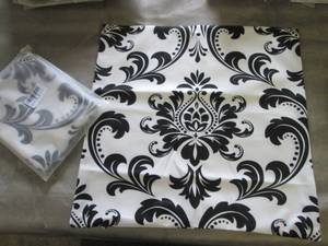 lot 19 image: 2 BlackWhite Pillow Covers...
