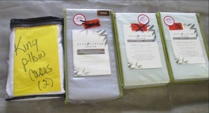 lot 32 image: 2 Sets of 2 King Pillow Cases, 2 Se...