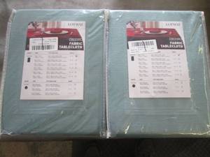 lot 35 image: 2- 52x70 inch Fabric Tablecloths...