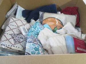 lot 44 image: Box of Assorted Pillow Covers & Sha...