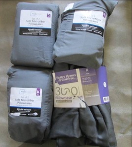 lot 61 image: 4 Sets of 2 King Pillow Cases...