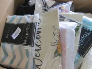 lot 95 image: Box of Assorted Pillow Covers, Tabl...