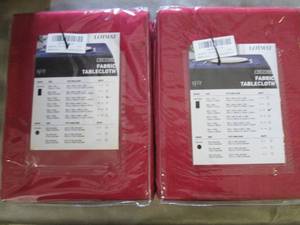 lot 125 image: 2- 60x104 inch Fabric Tablecloths...
