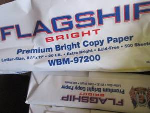 lot 140 image: 7 Reams Flagship Copy Paper 20 lb 8...