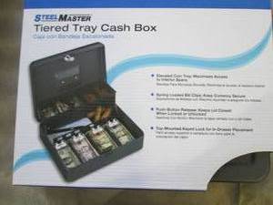 lot 143 image: Steel Master Tiered Tray Cash Box...