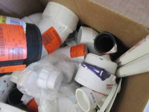 lot 172 image: Box of Assorted PVC Plumbing Parts...