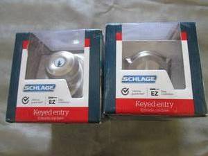 lot 221 image: 2 Schlage Georgian Door Knob Satin ...